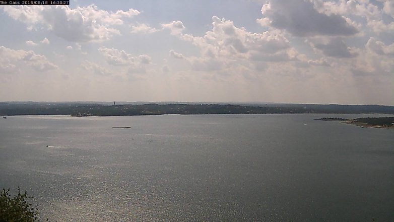 Lake Travis webcam, August 18, 2015 3:35 PM CT