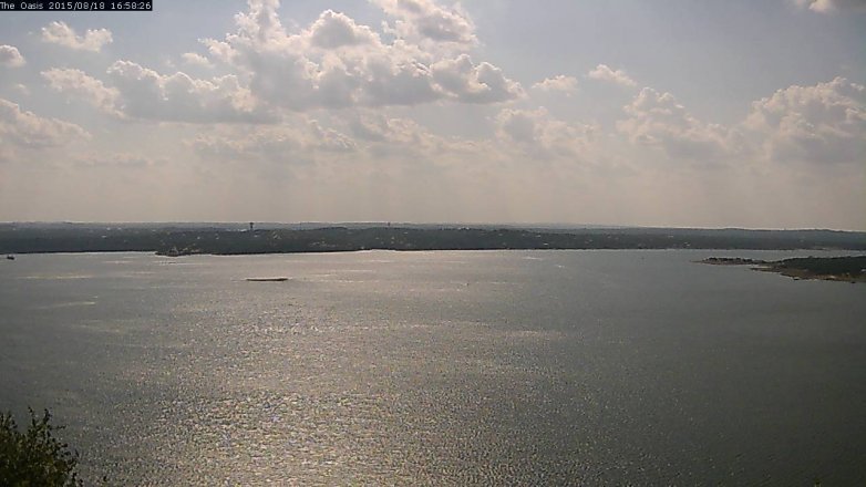 Lake Travis webcam, August 18, 2015 4:05 PM CT