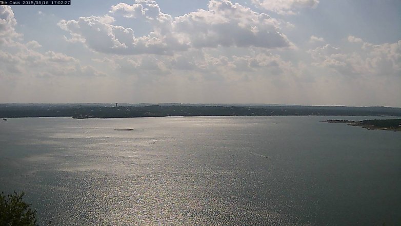 Lake Travis webcam, August 18, 2015 4:10 PM CT