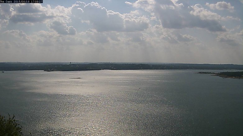 Lake Travis webcam, August 18, 2015 4:15 PM CT