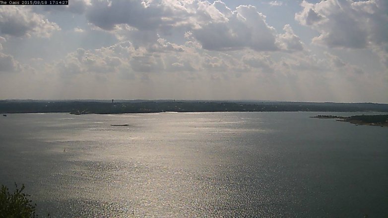Lake Travis webcam, August 18, 2015 4:20 PM CT