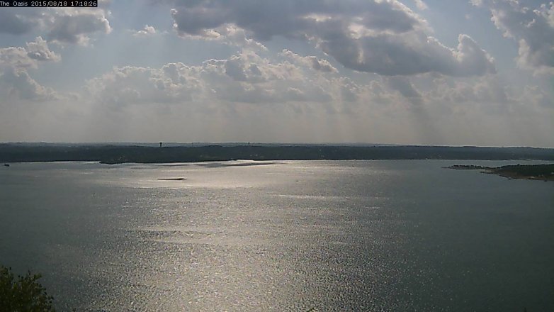 Lake Travis webcam, August 18, 2015 4:25 PM CT