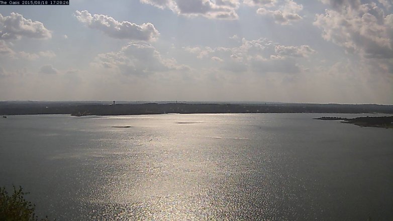 Lake Travis webcam, August 18, 2015 4:35 PM CT