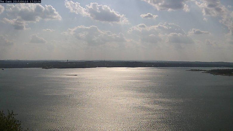 Lake Travis webcam, August 18, 2015 4:40 PM CT