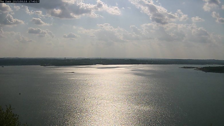 Lake Travis webcam, August 18, 2015 4:45 PM CT