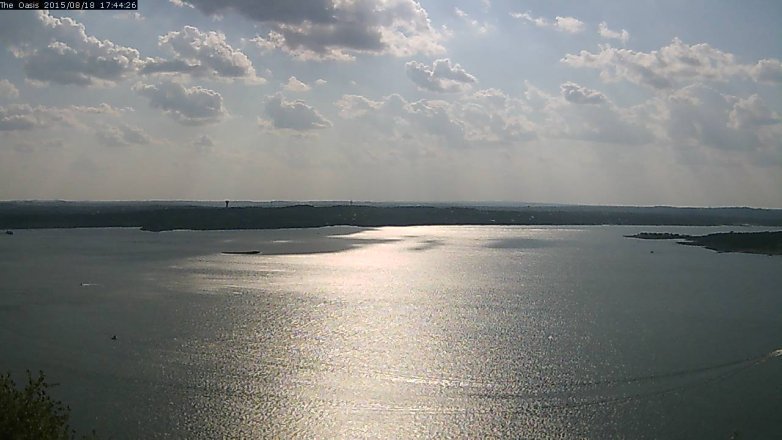 Lake Travis webcam, August 18, 2015 4:50 PM CT