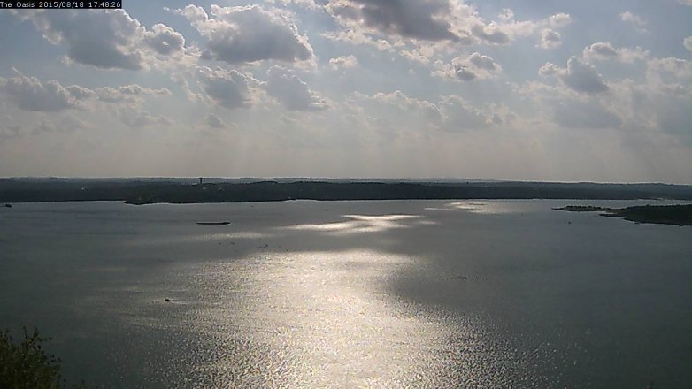 Lake Travis webcam, August 18, 2015 4:55 PM CT