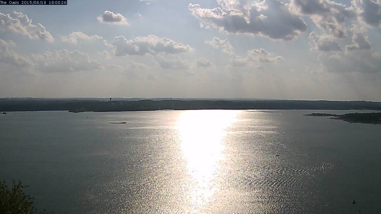 Lake Travis webcam, August 18, 2015 5:05 PM CT
