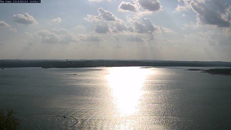 Lake Travis webcam, August 18, 2015 5:15 PM CT