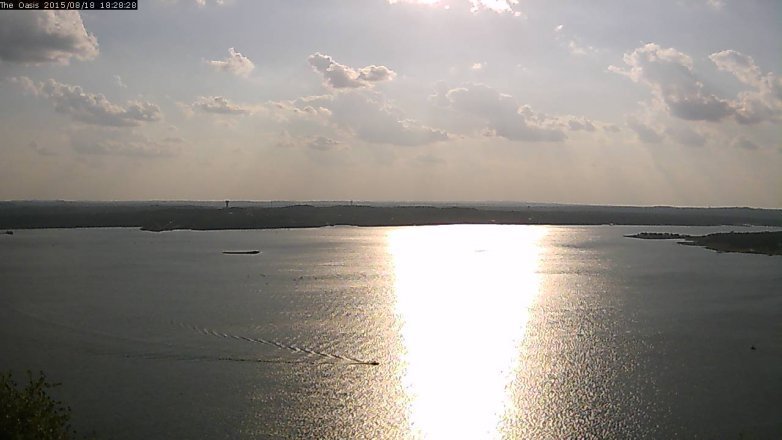 Lake Travis webcam, August 18, 2015 5:35 PM CT