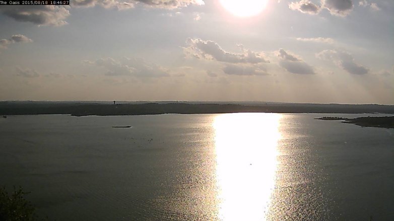 Lake Travis webcam, August 18, 2015 5:50 PM CT