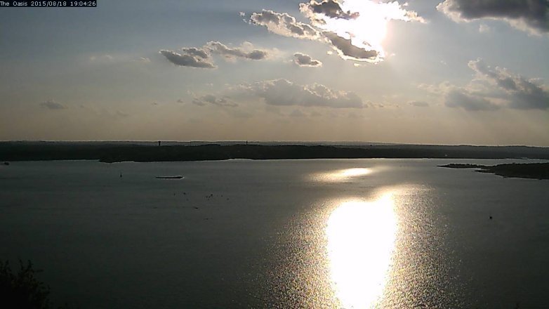 Lake Travis webcam, August 18, 2015 6:10 PM CT