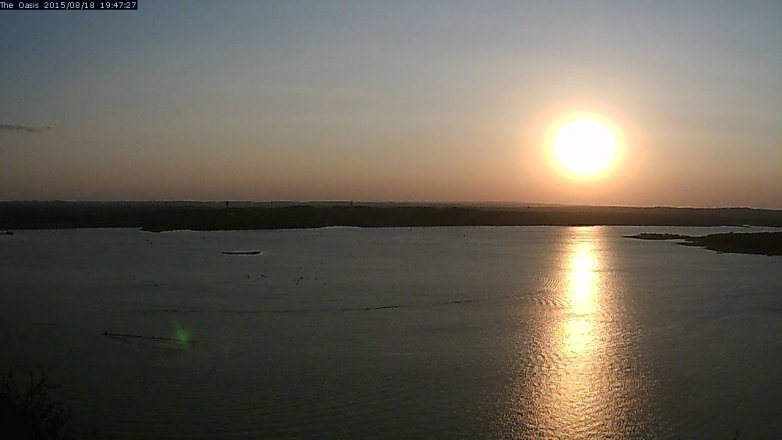 Lake Travis webcam, August 18, 2015 6:55 PM CT
