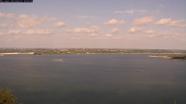 Lake Travis webcam, August 19, 2015 9:00 AM CT
