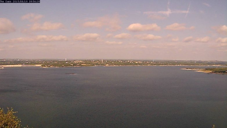 Lake Travis webcam, August 19, 2015 9:05 AM CT