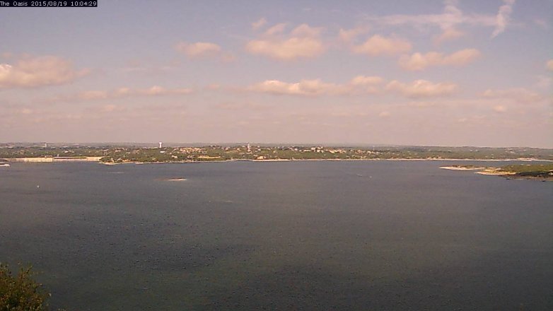 Lake Travis webcam, August 19, 2015 9:10 AM CT