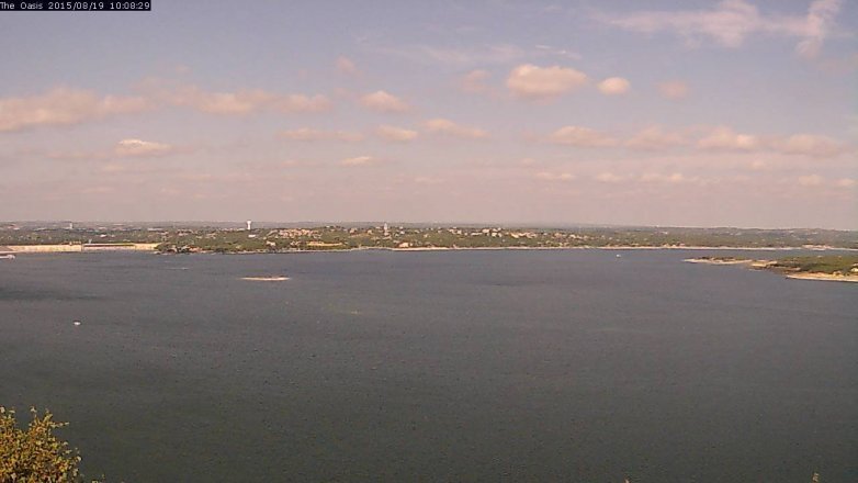 Lake Travis webcam, August 19, 2015 9:15 AM CT