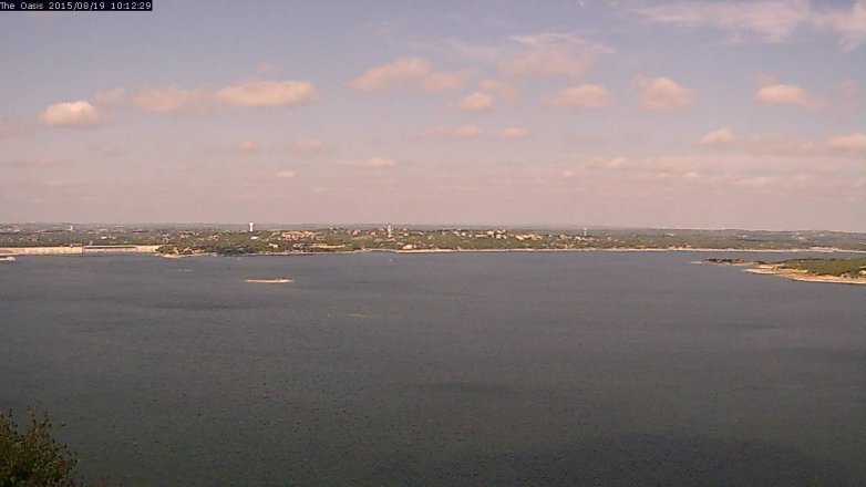 Lake Travis webcam, August 19, 2015 9:20 AM CT