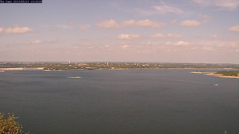 Lake Travis webcam, August 19, 2015 9:25 AM CT