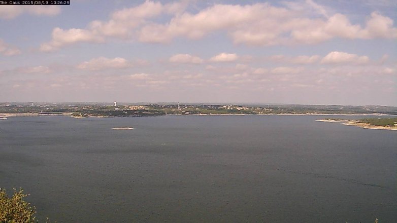 Lake Travis webcam, August 19, 2015 9:30 AM CT