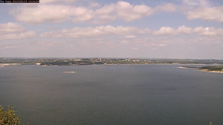 Lake Travis webcam, August 19, 2015 9:40 AM CT