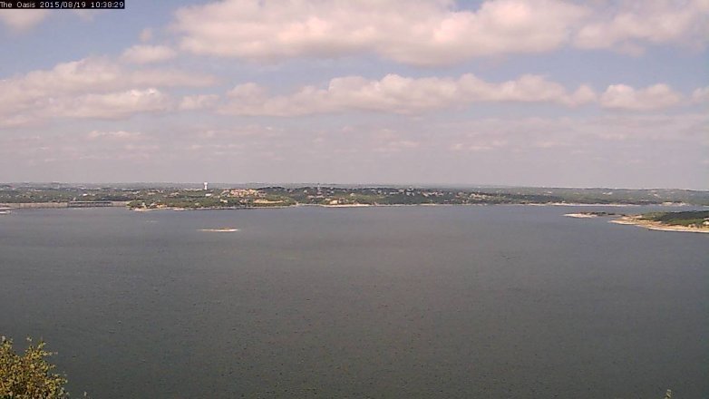 Lake Travis webcam, August 19, 2015 9:45 AM CT