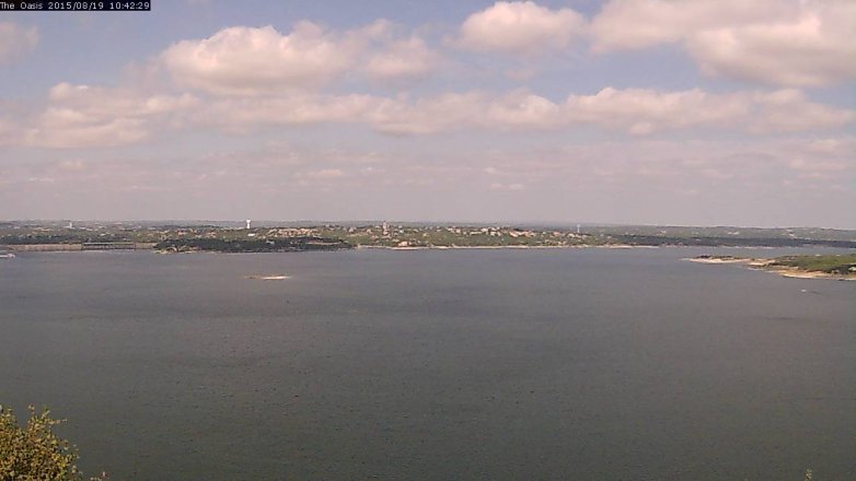 Lake Travis webcam, August 19, 2015 9:50 AM CT