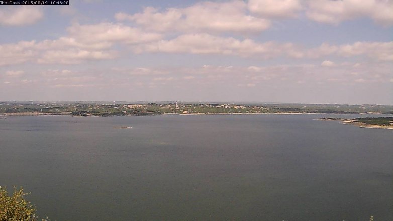 Lake Travis webcam, August 19, 2015 9:55 AM CT
