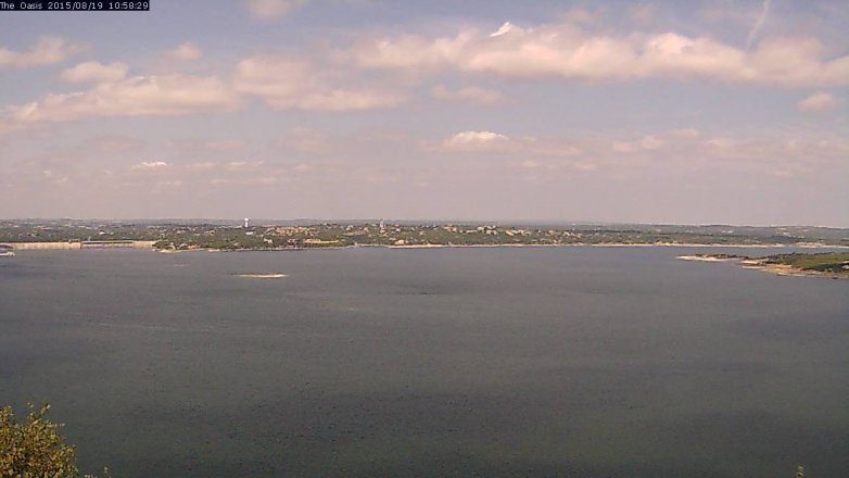 Lake Travis webcam, August 19, 2015 10:05 AM CT
