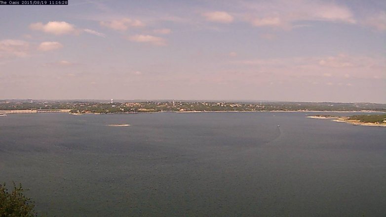 Lake Travis webcam, August 19, 2015 10:25 AM CT