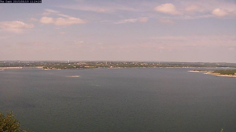 Lake Travis webcam, August 19, 2015 10:30 AM CT