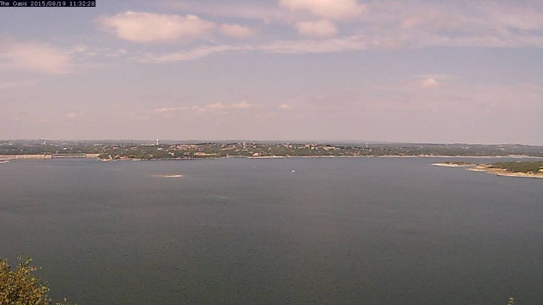 Lake Travis webcam, August 19, 2015 10:40 AM CT