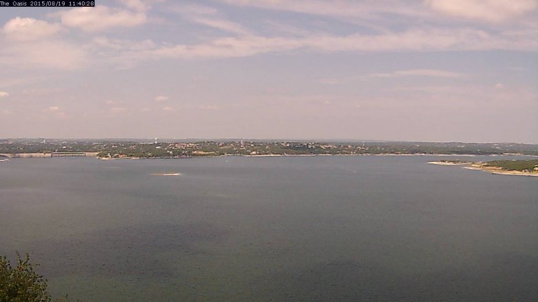 Lake Travis webcam, August 19, 2015 10:50 AM CT