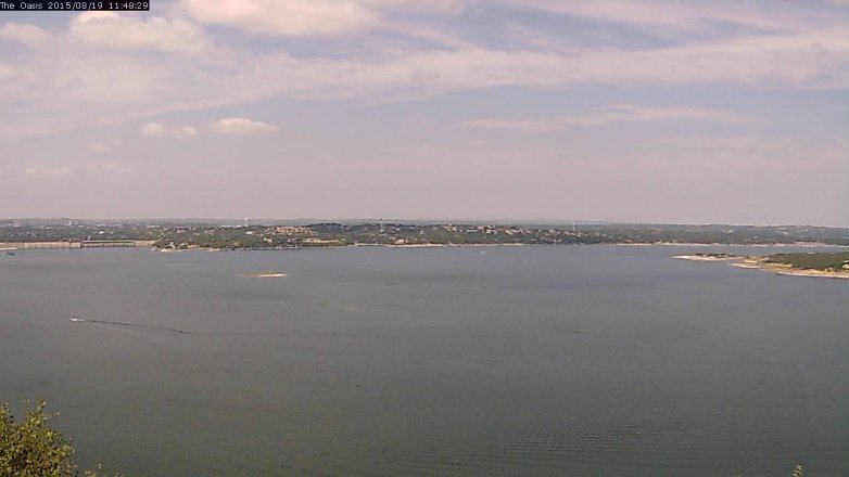 Lake Travis webcam, August 19, 2015 10:55 AM CT