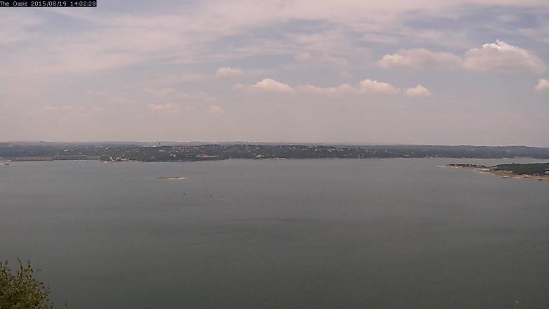 Lake Travis webcam, August 19, 2015 1:10 PM CT