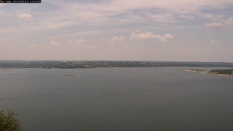Lake Travis webcam, August 19, 2015 1:15 PM CT