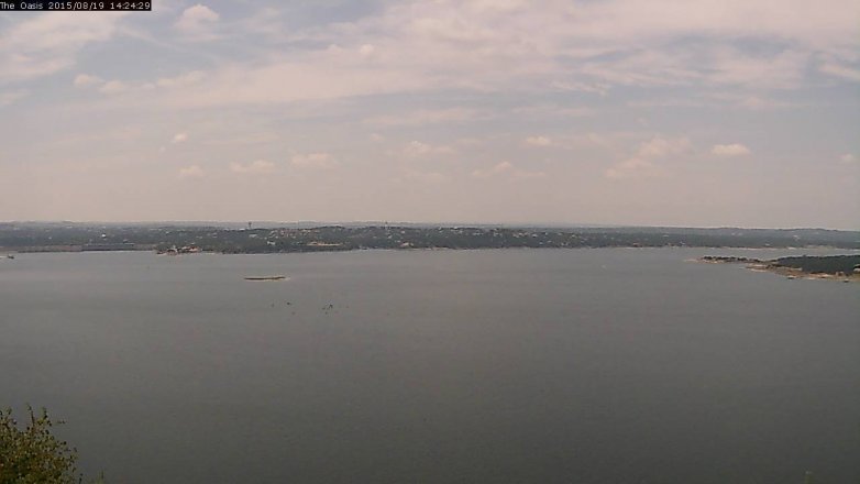 Lake Travis webcam, August 19, 2015 1:30 PM CT