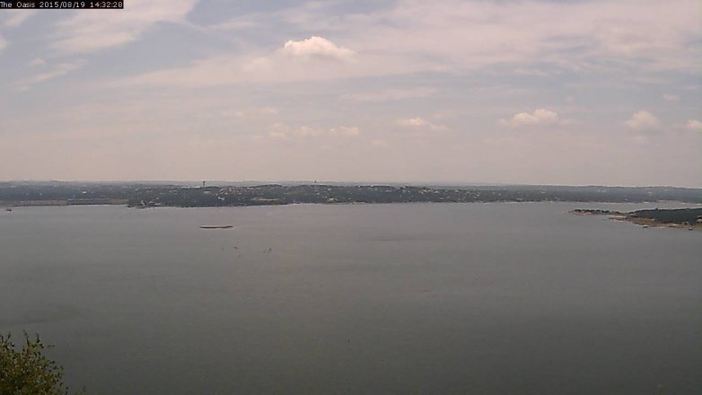 Lake Travis webcam, August 19, 2015 1:40 PM CT