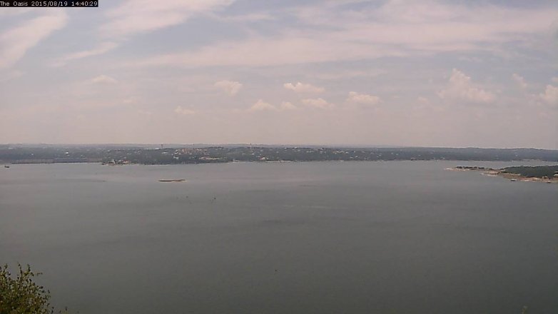 Lake Travis webcam, August 19, 2015 1:45 PM CT