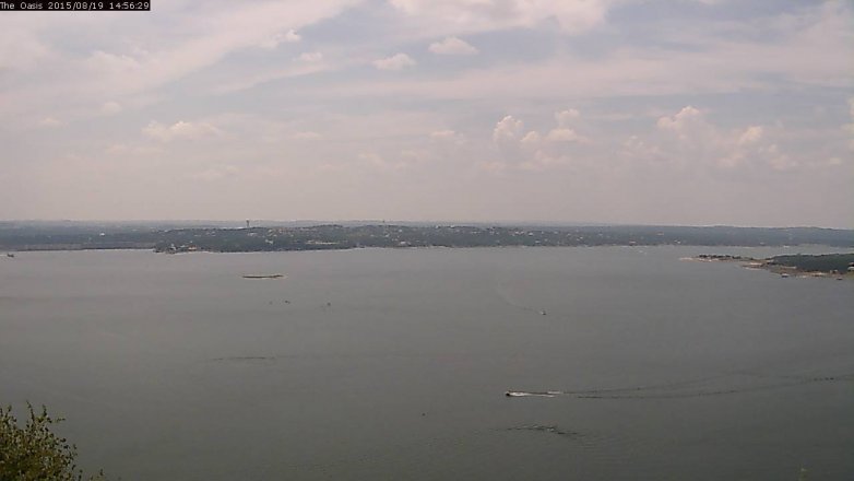 Lake Travis webcam, August 19, 2015 2:05 PM CT