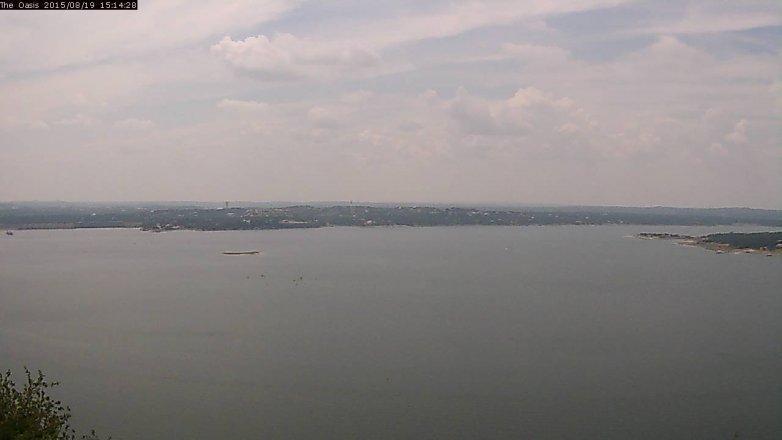 Lake Travis webcam, August 19, 2015 2:20 PM CT