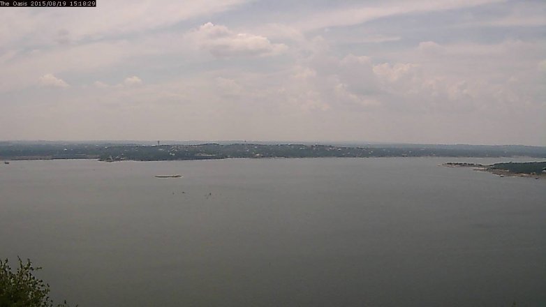 Lake Travis webcam, August 19, 2015 2:25 PM CT