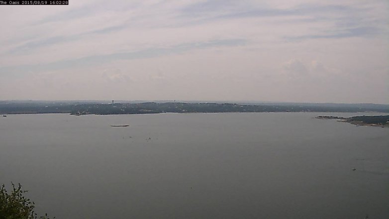 Lake Travis webcam, August 19, 2015 3:10 PM CT