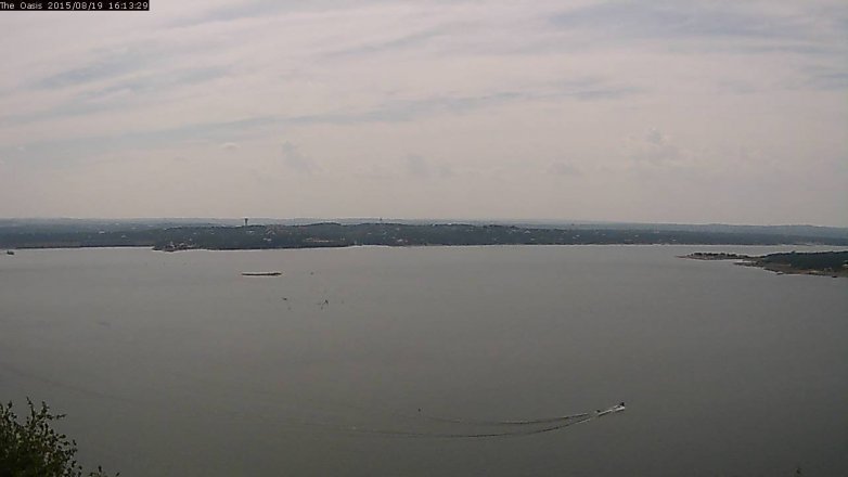 Lake Travis webcam, August 19, 2015 3:20 PM CT