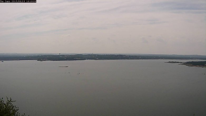 Lake Travis webcam, August 19, 2015 3:25 PM CT