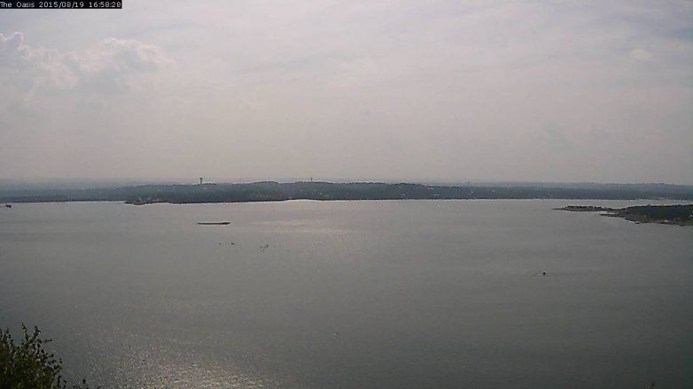 Lake Travis webcam, August 19, 2015 4:05 PM CT