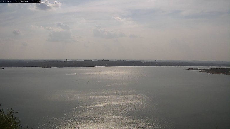 Lake Travis webcam, August 19, 2015 4:35 PM CT