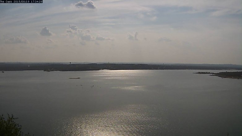 Lake Travis webcam, August 19, 2015 4:40 PM CT
