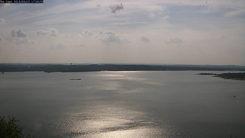 Lake Travis webcam, August 19, 2015 4:45 PM CT
