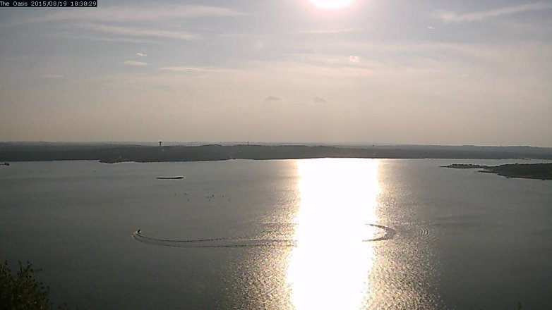 Lake Travis webcam, August 19, 2015 5:45 PM CT